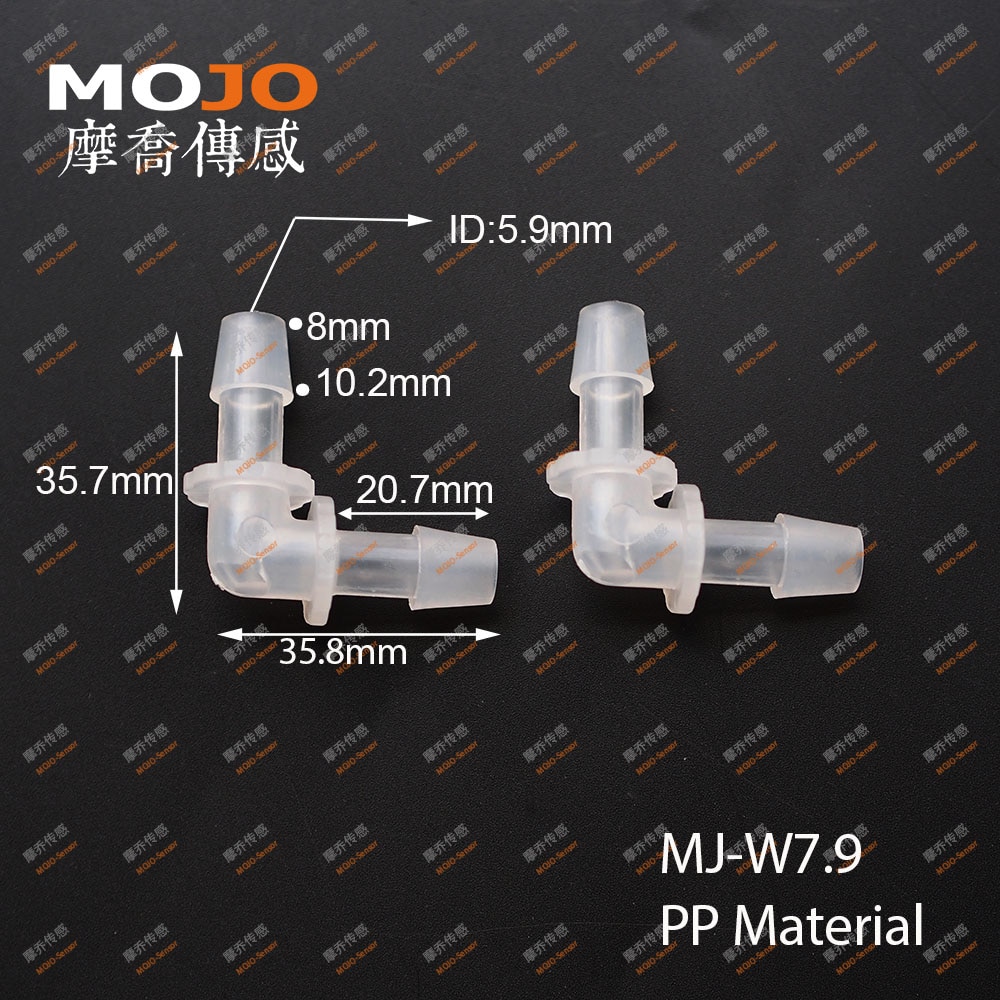 2020 무료 배송 (10 개/몫) MJ-W7.9 팔꿈치 유형 플라스틱 호스 연결 관 8mm 관 이음쇠